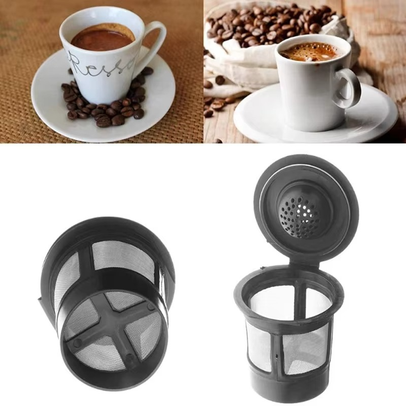 3-Pack Reusable Stainless Steel Coffee Filter Pods with Spoon for 1.0 and 2.0 Brewers