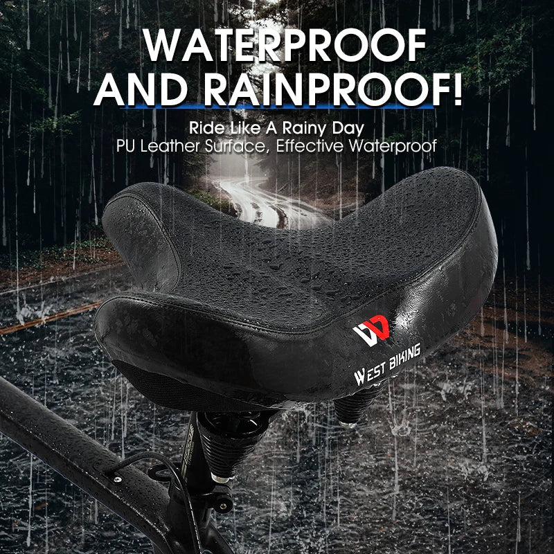 Ergonomic Bike Saddle with Thick Cushion Pad – Most Comfortable Bike Saddle for MTB and Road Bikes, Breathable Design