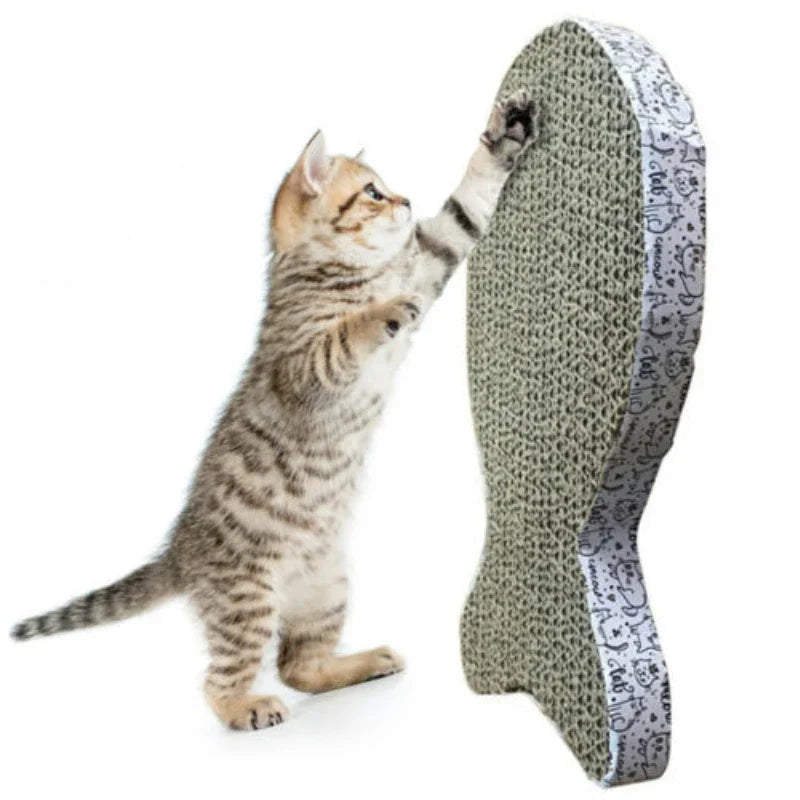 Scratching pad for cats made of corrugated cardboard reversible and furniture-friendly