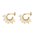18k Dainty Pearl Droplet Dangle Earrings