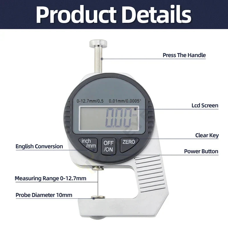 High-Sensitivity Digital Thickness Measuring Tool