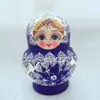 10-Piece Wooden Russian Matryoshka Doll Set for Cultural Decor and Gifts
