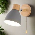 Nordic-modern hanging switch wall lamp made of wood