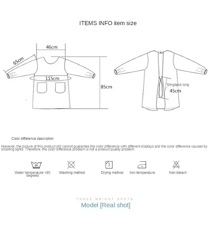 Cute Long Sleeve Waterproof Kitchen Apron