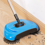 3-in-1 Stainless Steel Push Broom with Dustpan and Scraper for Easy Home Cleaning