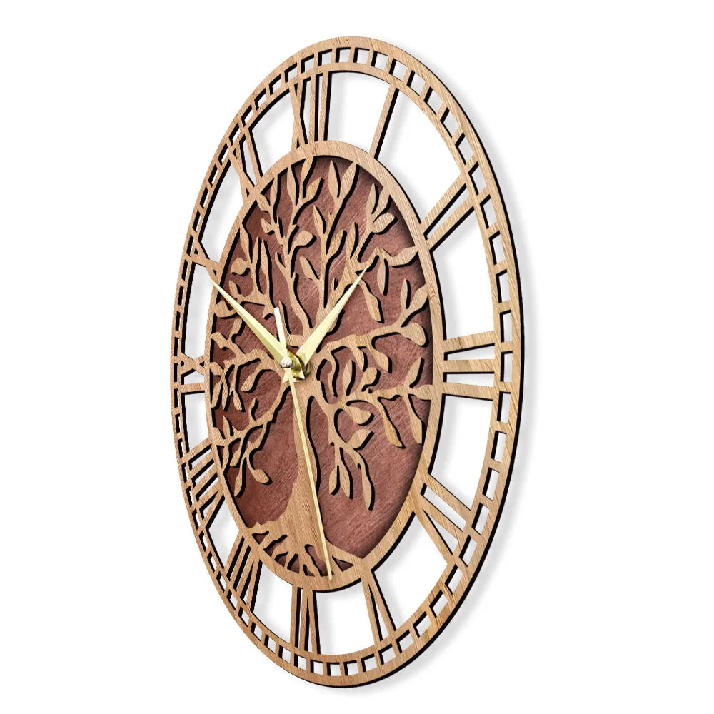 WoodArt | Rustic wall clock made of wood in vintage style