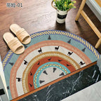 Bohemian non-slip semicircular doormat