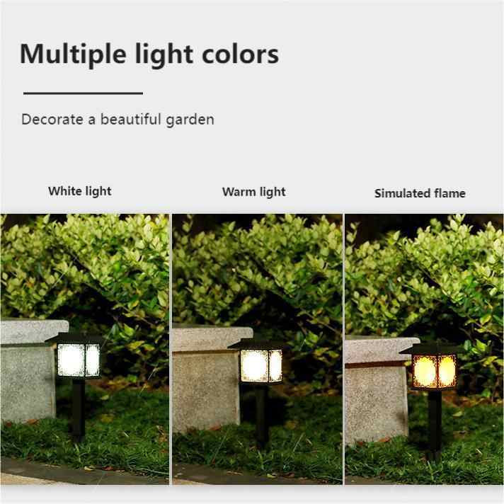 Solar LED Garden Lamp – Large Square Lamp with Warm Light and Dual Use
