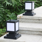 Solar LED garden lantern in square design – decorative outdoor lighting for paths and terrace
