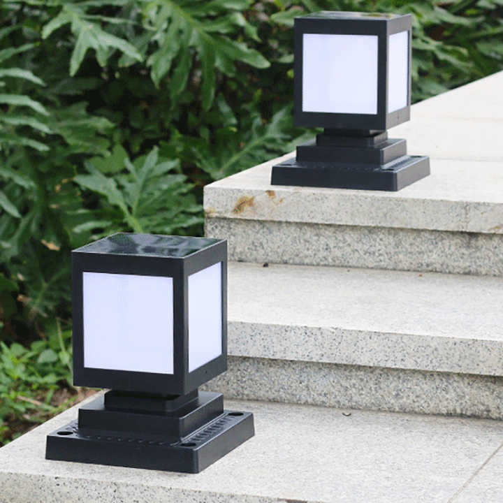 Solar LED garden lantern in square design – decorative outdoor lighting for paths and terrace