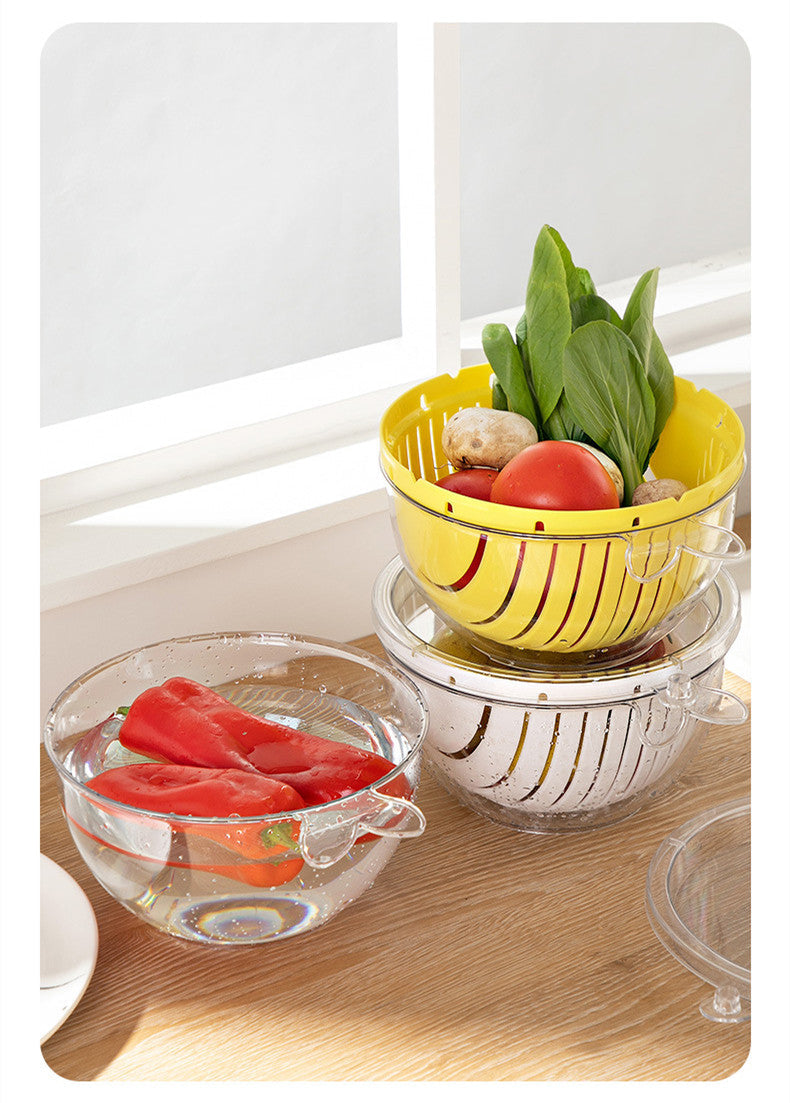 Double-Layer Quick-Draining Basket for Fruits and Vegetables