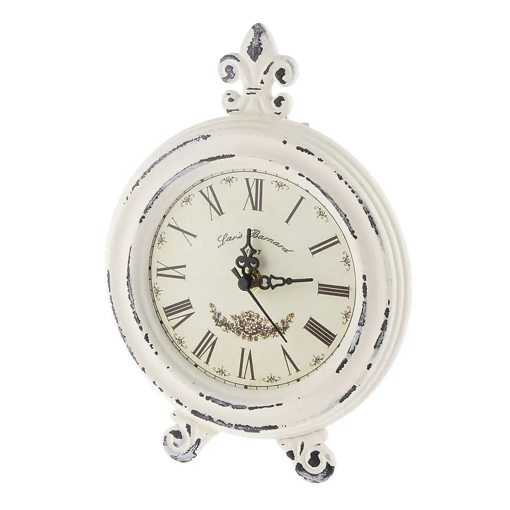Vintage Wooden Style Table Clock with Alarm