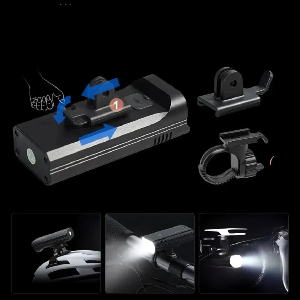 5000 Lumen USB Rechargeable Bike Light with Mounts