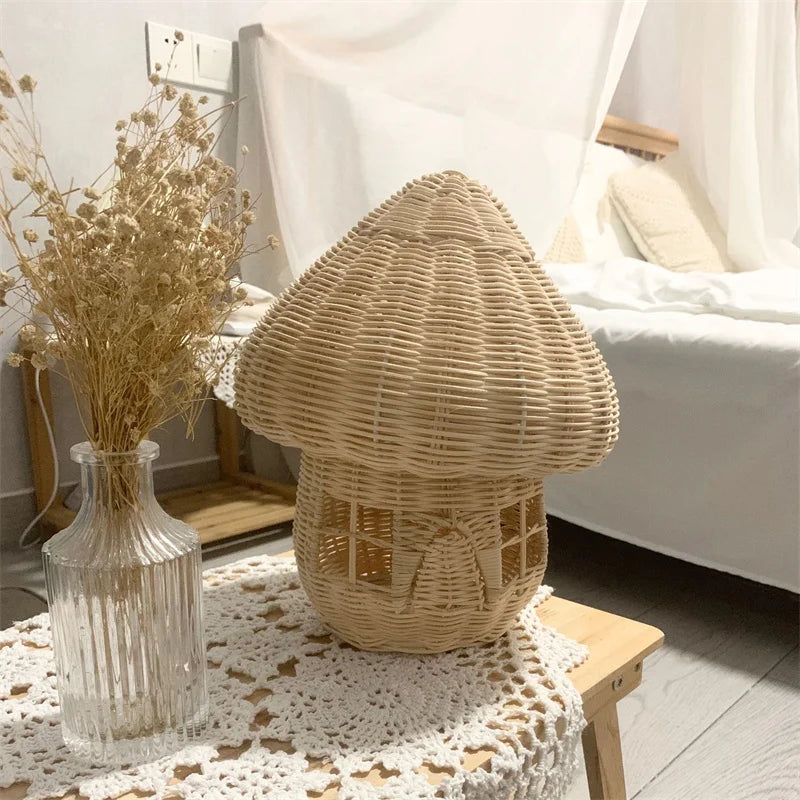 Handcrafted Rattan Mushroom House Ornament – Beautiful Woven Decoration for Home