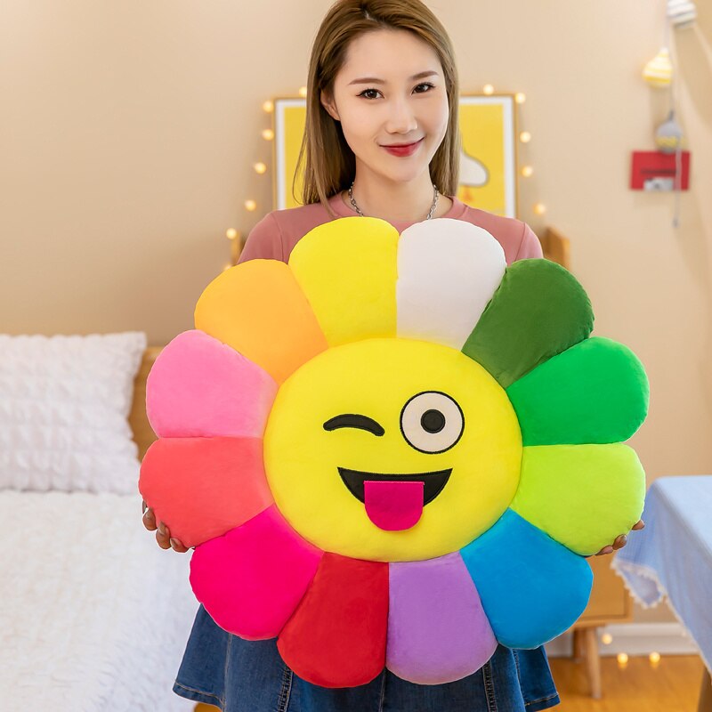 Colorful Sunflower Plush Comfort Seat Cushion