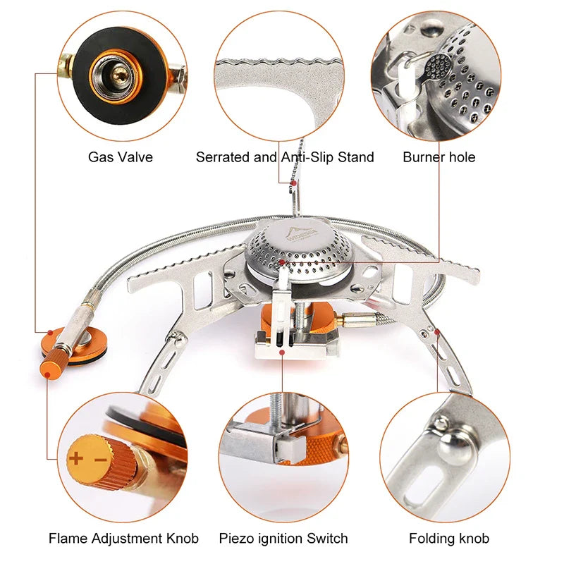 FlameTrek Gas Stove | Compact & Powerful | For Outdoor, Camping & Trekking | Includes Transport Box