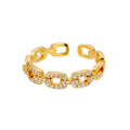 Adjustable Diamond Chain Link Ring