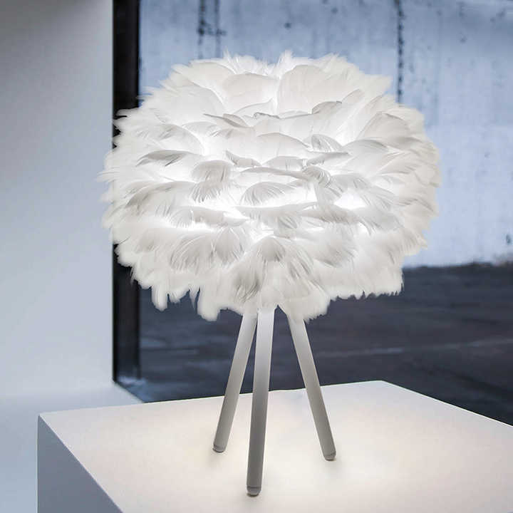Table Lamp - FeatherLux - Dimmable Light - Elegant Feather Design