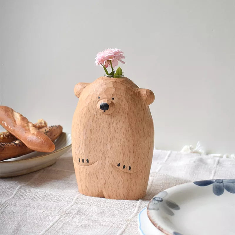 Cute little bear flower vase