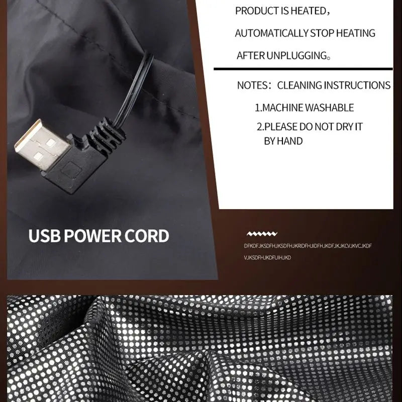 Heated jacket with 9 heating zones | USB heat jacket for women & men | Graphene heating technology for outdoor, camping & sports | ThermoVenture