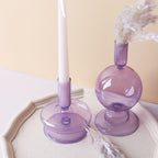 Lilac Candle Holder made of Glass