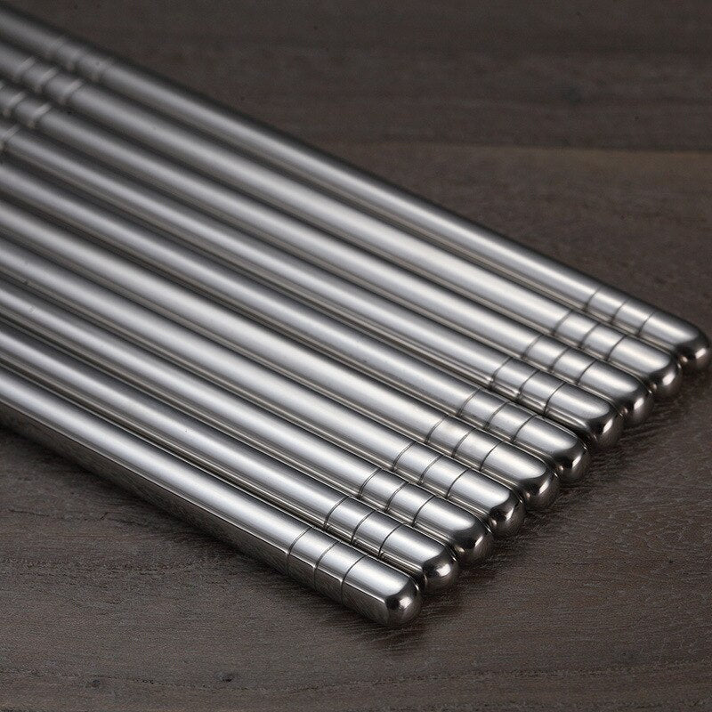 So Fancy Stainless Steel Chopsticks 5 Pairs