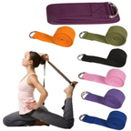 Premium Cotton Yoga Strap with Adjustable D Ring Buckle for Stretching and Pilates