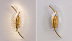 Wall Lamp with Nature-Inspired Golden Wing Motif