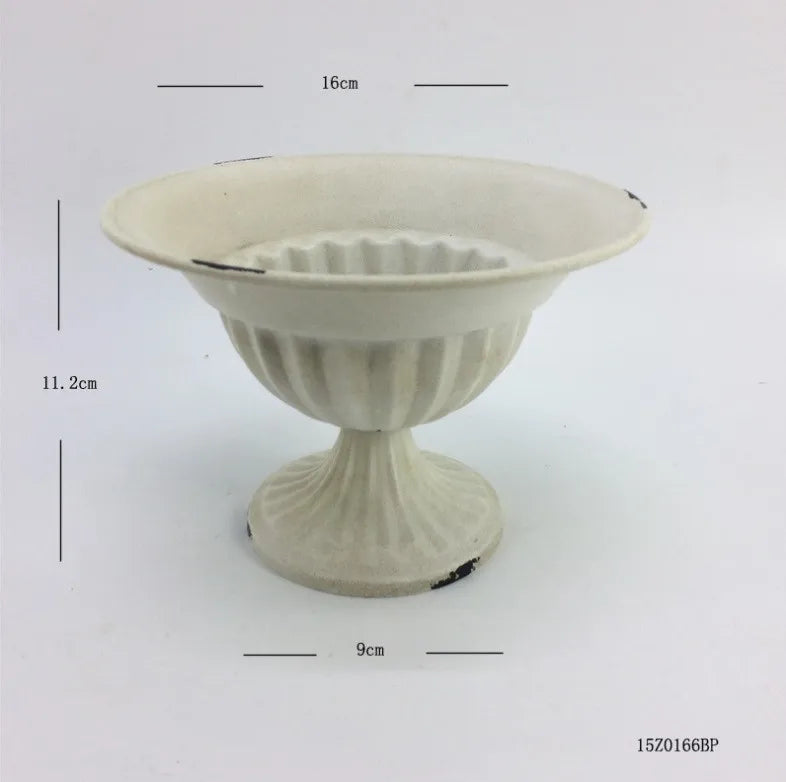 European Vintage Chalice Vase Made of Iron