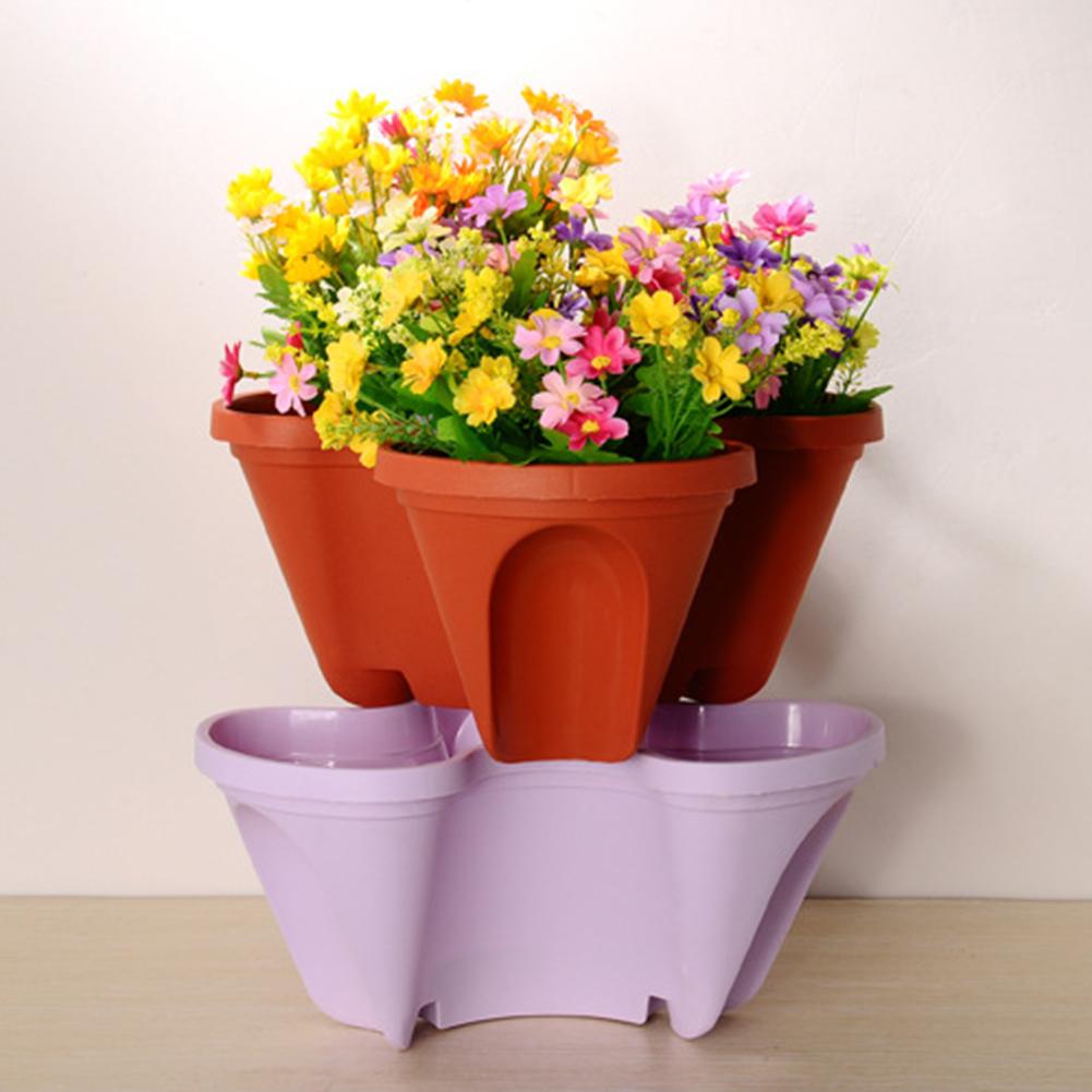 Stackable Plant Tower for Herbs and Vegetables – Vertical Garden Plant Pots for Indoor and Outdoor