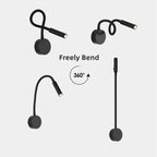 Modern Flexible LED Reading Wall Lamp with Switch for Bedroom and Study - 1W/3W