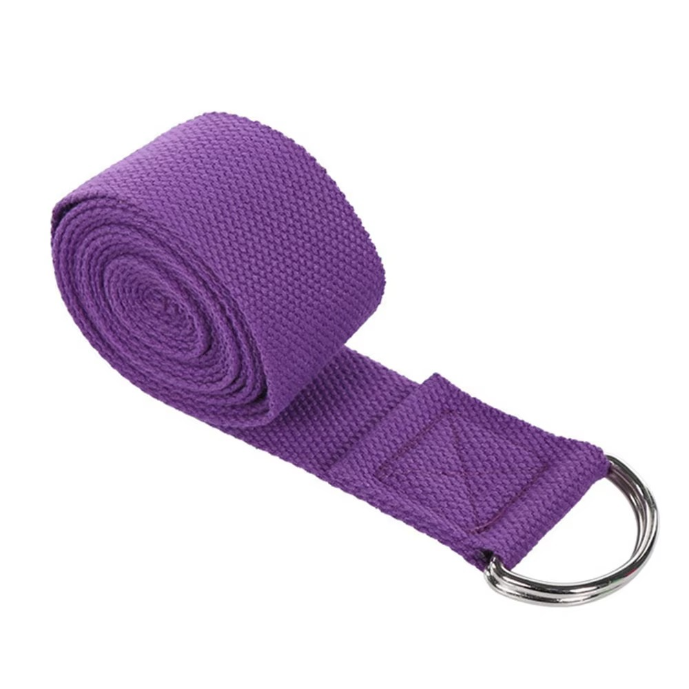 Premium Cotton Yoga Strap with Adjustable D Ring Buckle for Stretching and Pilates
