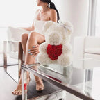 Rose Teddy Bear with Handmade Foam Roses – 40cm