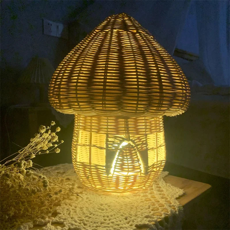 Handcrafted Rattan Mushroom House Ornament – Beautiful Woven Decoration for Home