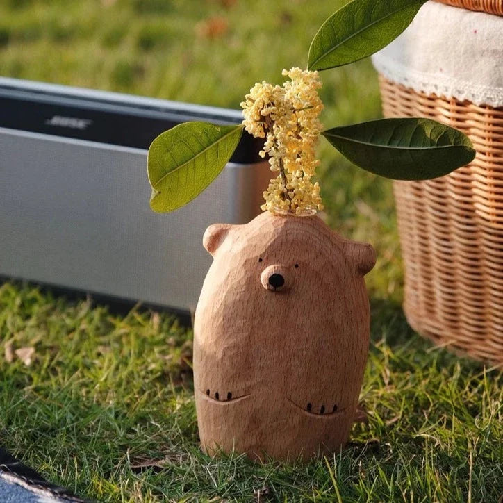 Cute little bear flower vase