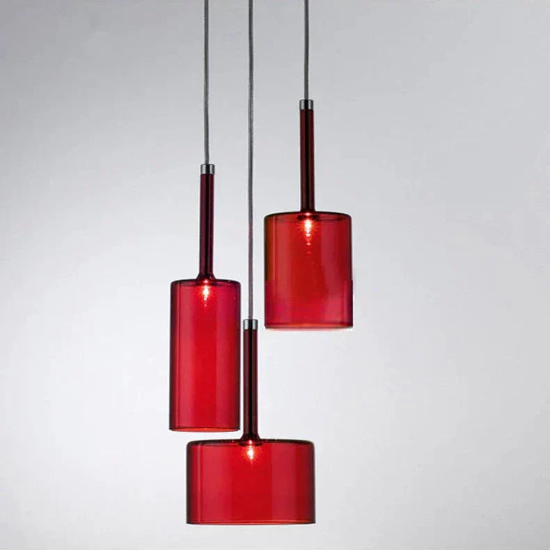 Pendant lamp for the dining table made of glass