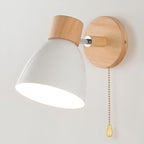 Nordic-modern hanging switch wall lamp made of wood