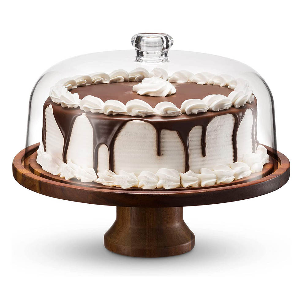 Cake Stand Cake Plate Serving Platter, Acacia Wood