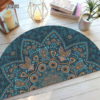 Bohemian non-slip semicircular doormat