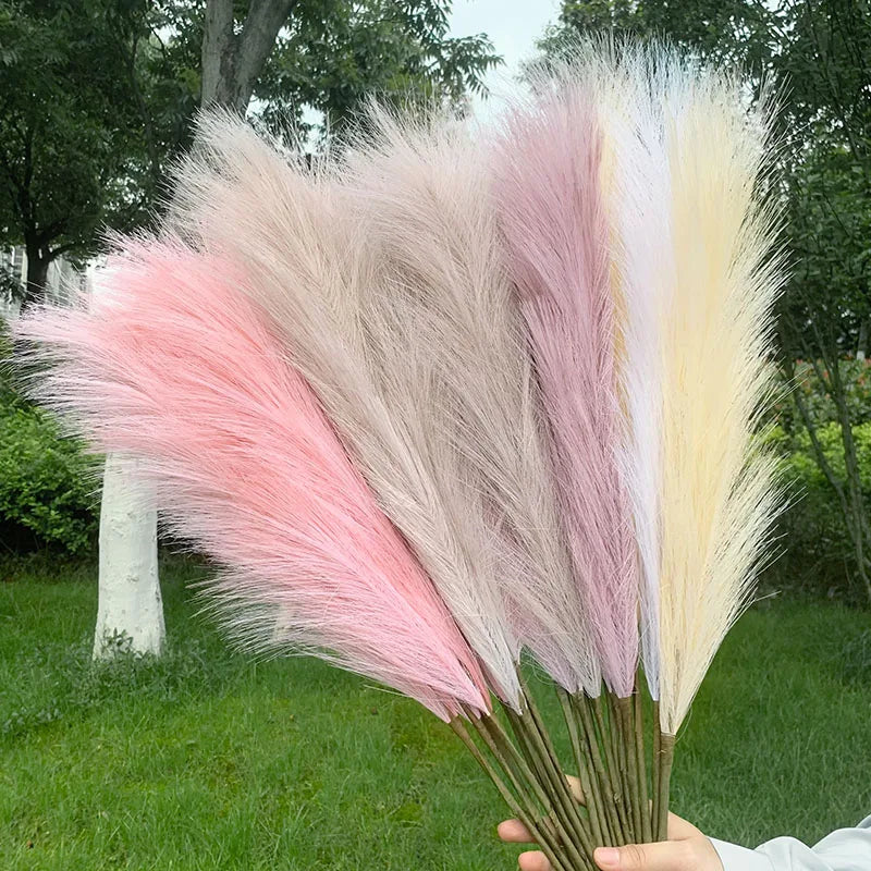 5 pieces 100 cm Artificial Pampas Grass Dried Flower Bouquet Wedding Party Decoration Home Room DIY Artificial Plants Decoration Supplies