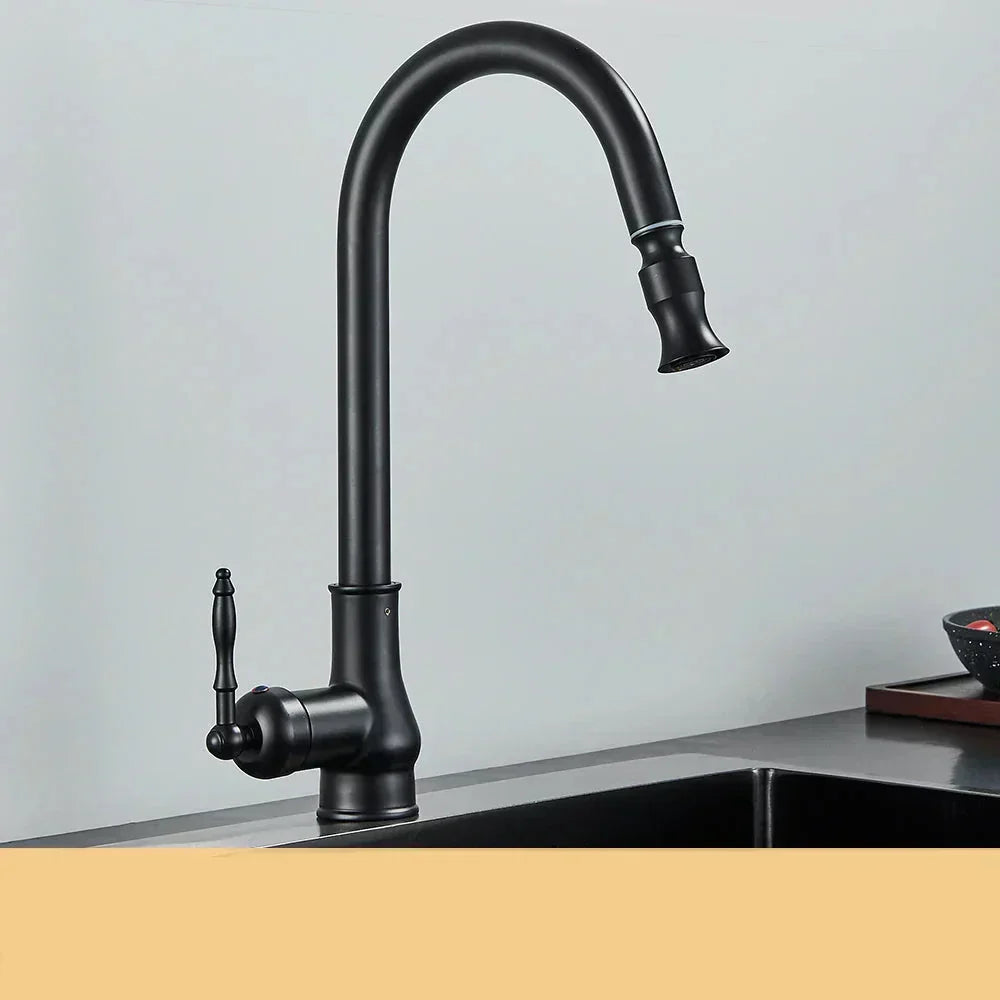 VintageTap Antique Brass Kitchen Tap – Retro Style Mixer Faucet with Swivel Spout