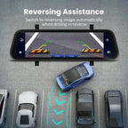 Mirror Dash Cam with 9.66-Inch Touchscreen, Dual 1280×720P Cameras and GPS