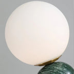 Modern Marble Table Lamp with Round Glass, Elegant Living Room Lighting