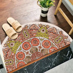 Bohemian non-slip semicircular doormat