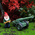 2-Piece Set Mini Wax Gnome Figurine with Cannon
