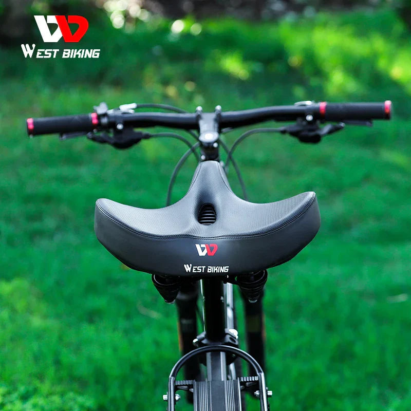 Ergonomic Bike Saddle with Thick Cushion Pad – Most Comfortable Bike Saddle for MTB and Road Bikes, Breathable Design