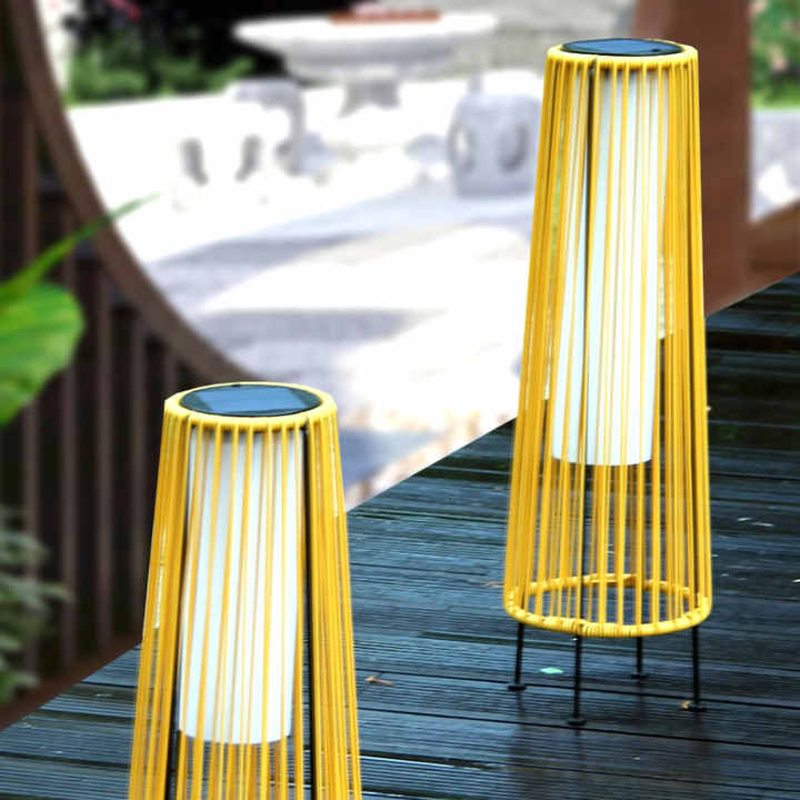 Solar LED Rattan Lantern – Large Outdoor Lighting in Oval Design for Garden and Terrace