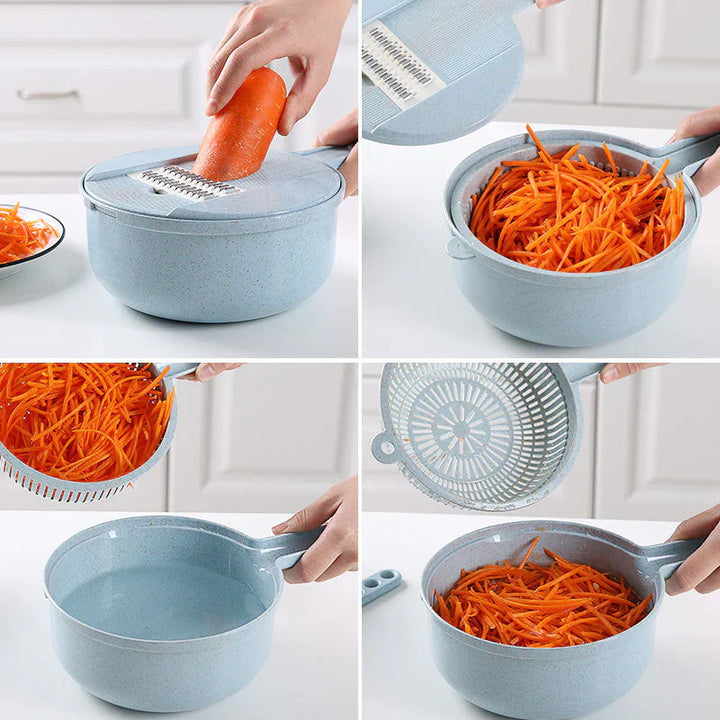 Multifunctional Vegetable Grater with Sieve – 3-in-1 Kitchen Grater for Vegetables & Fruits | Practical Kitchen Helper with Collection Tray