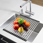 Foldable dish rack - space-saving - stylish - practical for any kitchen