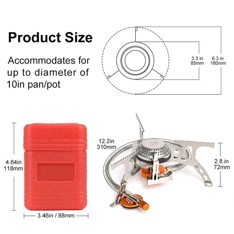 FlameTrek Gas Stove | Compact & Powerful | For Outdoor, Camping & Trekking | Includes Transport Box